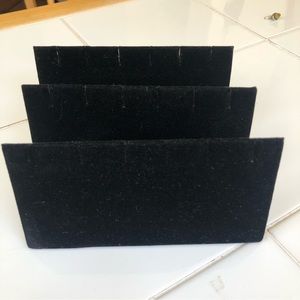 Black velvet earring stands set of 3